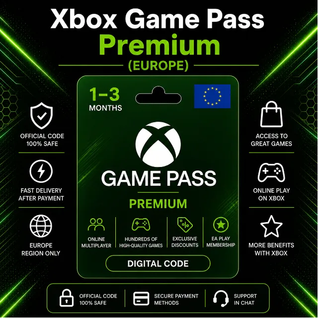 Xbox Game Pass Premium (Европа) 1–3 месяца | Код активации Xbox