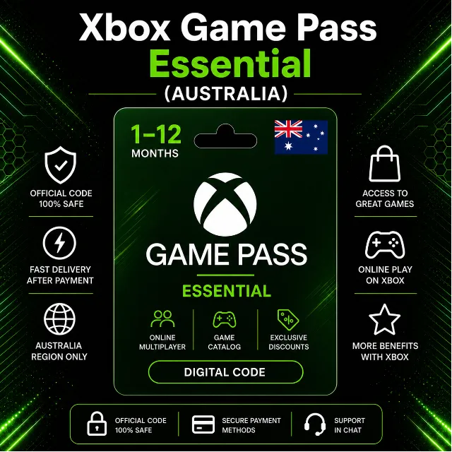 Xbox Game Pass Essential (Австралия) 1–12 месяцев | Код активации Xbox