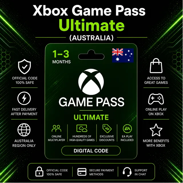 Xbox Game Pass Ultimate (Австралия) 1–3 месяца | Код активации Xbox