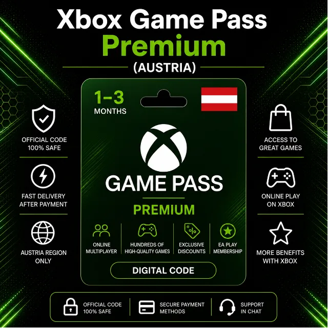 Xbox Game Pass Premium (Австрия) 1–3 месяца | Код активации Xbox