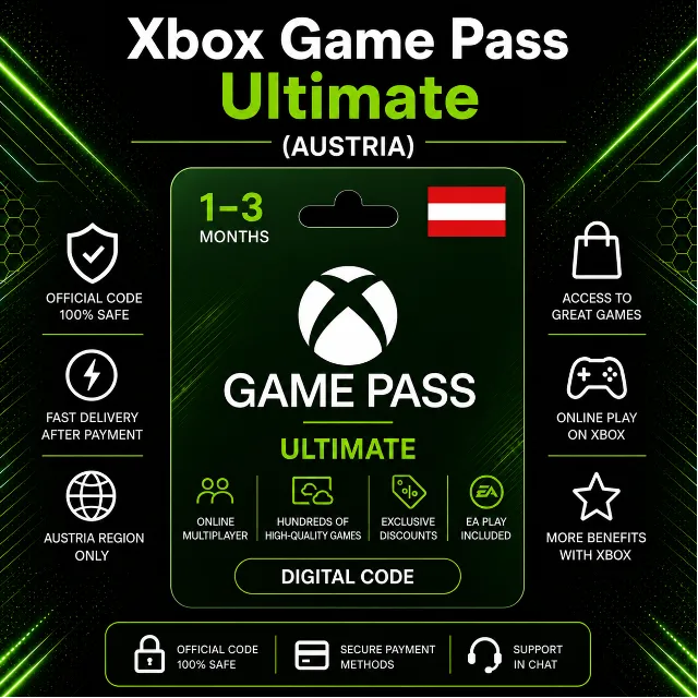 Xbox Game Pass Ultimate (Австрия) 1–3 месяца | Код активации Xbox