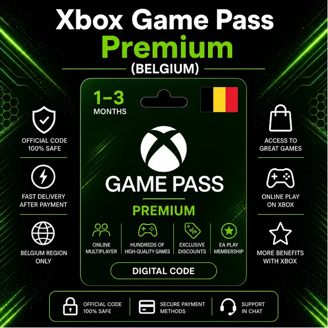 Xbox Game Pass Premium (Бельгия) 1–3 месяца | Код активации Xbox