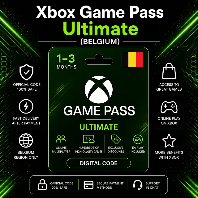 Xbox Game Pass Ultimate (Бельгия) 1–3 месяца | Код активации Xbox