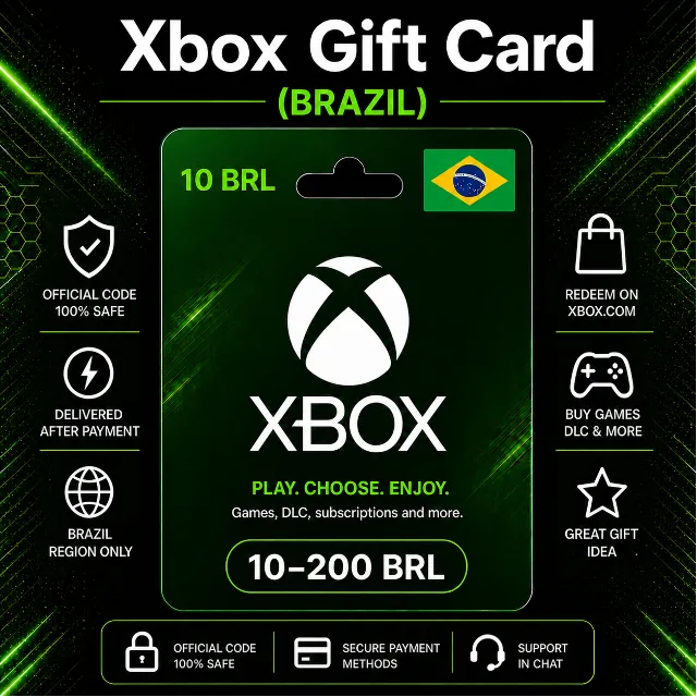 Xbox Gift Card (Бразилия) 10–200 BRL | Код пополнения Xbox
