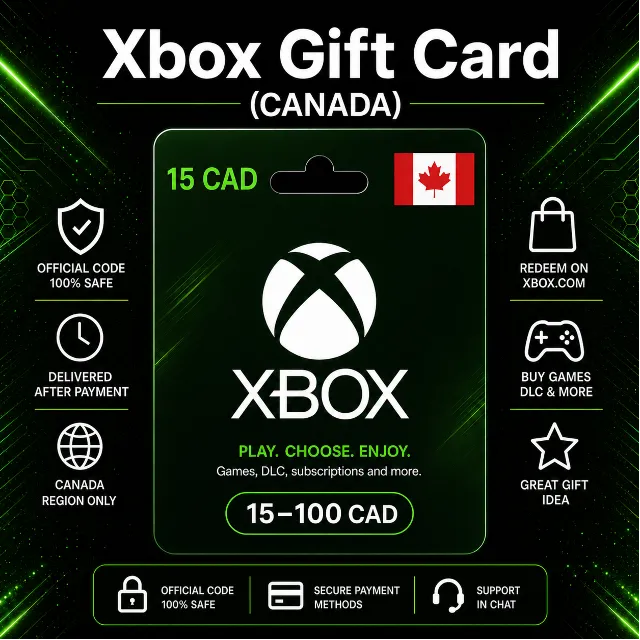 Xbox Gift Card (Канада) 15–100 CAD | Код пополнения Xbox