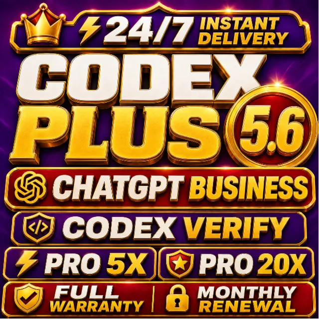 [24/7] ChatGPT 5.6 PLUS + CODEX VERIFY | GO | PRO 5X / 20X | BUSINESS | FULL WARRANTY