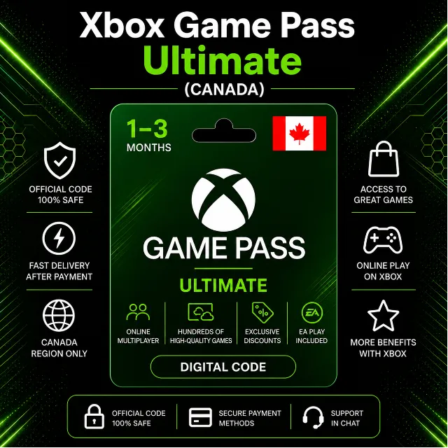 Xbox Game Pass Ultimate (Канада) 1–3 месяца | Код активации Xbox