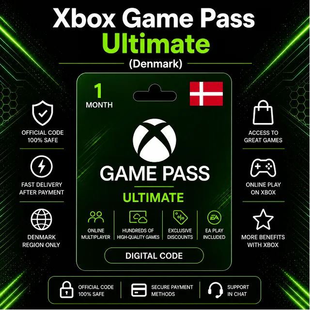 Xbox Game Pass Ultimate (Дания) 1 месяц | Код активации Xbox