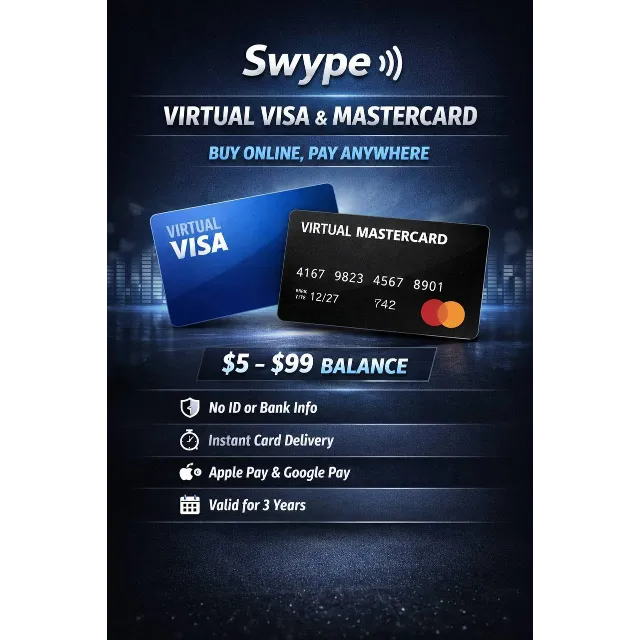 💳 Swype Visa &amp; Mastercard Виртуальная | $5–$99 | 3 Года ⚡ Быстрая Доставка