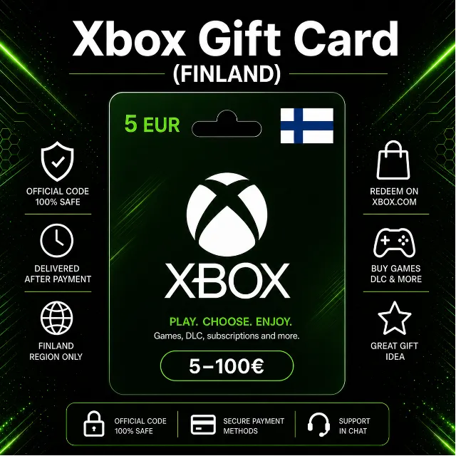 Xbox Gift Card (Финляндия) 5–100 EUR | Код пополнения Xbox