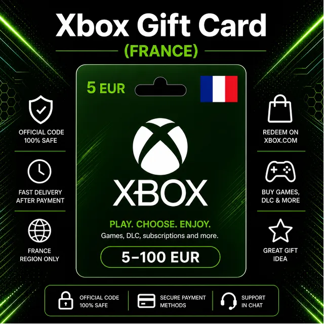 Xbox Gift Card (Франция) 5–100 EUR | Код пополнения Xbox