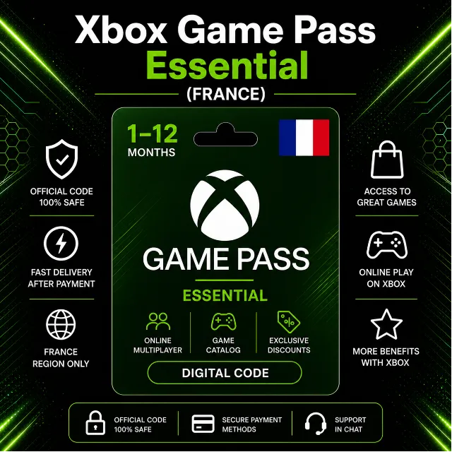 Xbox Game Pass Essential (Франция) 1–12 месяцев | Код активации Xbox