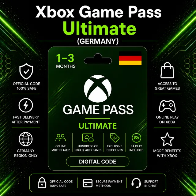 Xbox Game Pass Ultimate (Германия) 1–3 месяца | Код активации Xbox