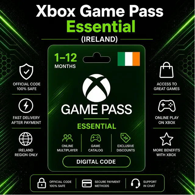 Xbox Game Pass Essential (Ирландия) 1–12 месяцев | Код активации Xbox