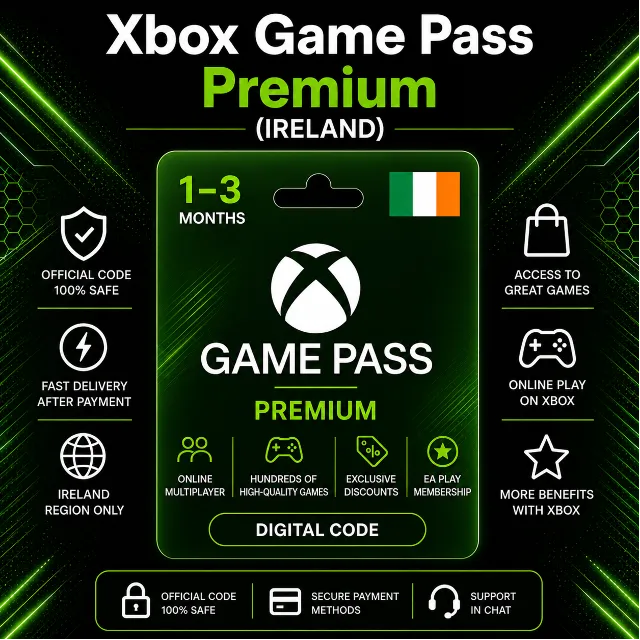 Xbox Game Pass Premium (Ирландия) 1–3 месяца | Код активации Xbox