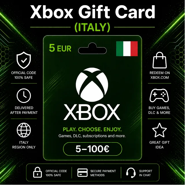 Xbox Gift Card (Италия) 5–100 EUR | Код пополнения Xbox