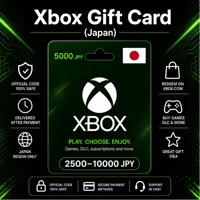 Xbox Gift Card (Япония) 2500–10000 JPY | Код пополнения Xbox