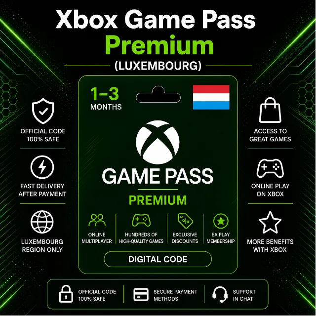 Xbox Game Pass Premium (Люксембург) 1–3 месяца | Код активации Xbox
