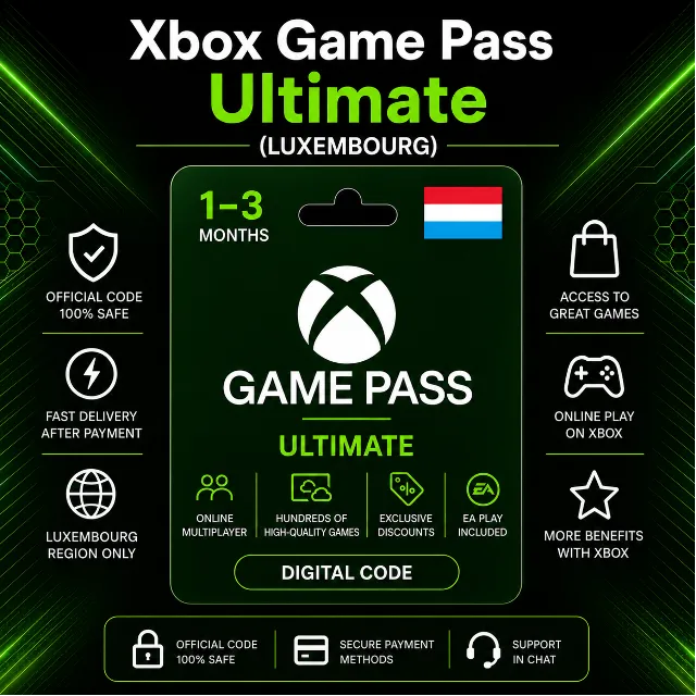 Xbox Game Pass Ultimate (Люксембург) 1–3 месяца | Код активации Xbox