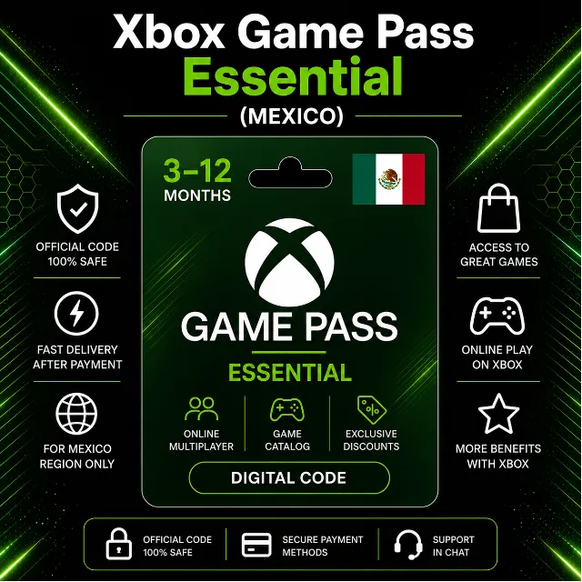 Xbox Game Pass Essential (Мексика) 3–12 месяцев | Код активации Xbox
