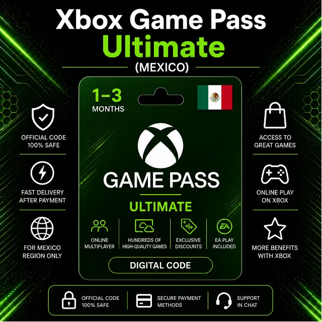 Xbox Game Pass Ultimate (Мексика) 1–3 месяца | Код активации Xbox