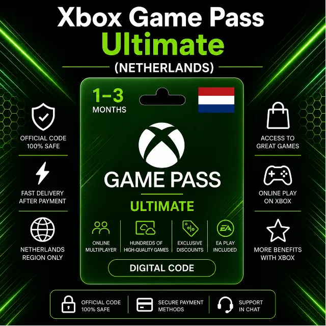 Xbox Game Pass Ultimate (Нидерланды) 1–3 месяца | Код активации Xbox