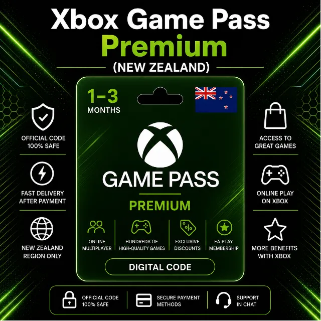 Xbox Game Pass Premium (Новая Зеландия) 1–3 месяца | Код активации Xbox