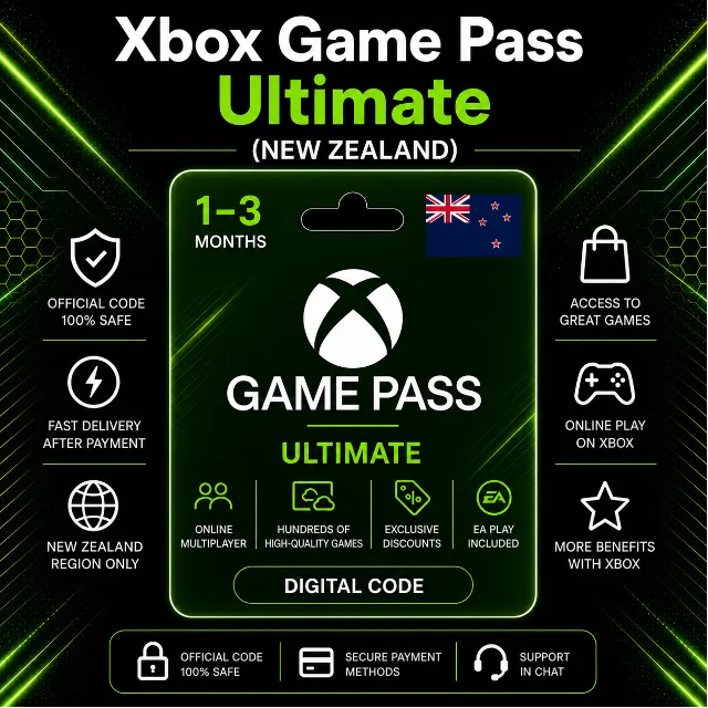 Xbox Game Pass Ultimate (Новая Зеландия) 1–3 месяца | Код активации Xbox