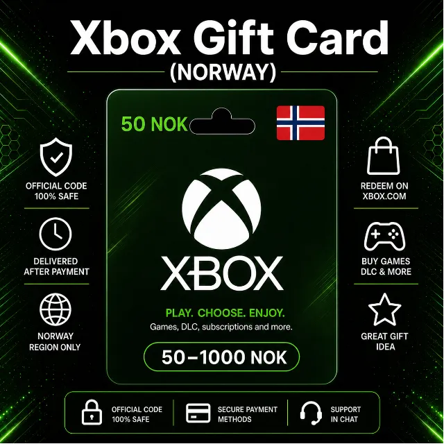 Xbox Gift Card (Норвегия) 50–1000 NOK | Код пополнения Xbox