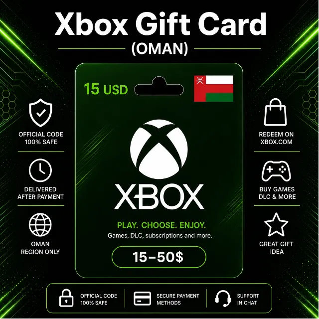 Xbox Gift Card (Оман) 15–50 USD | Код пополнения Xbox