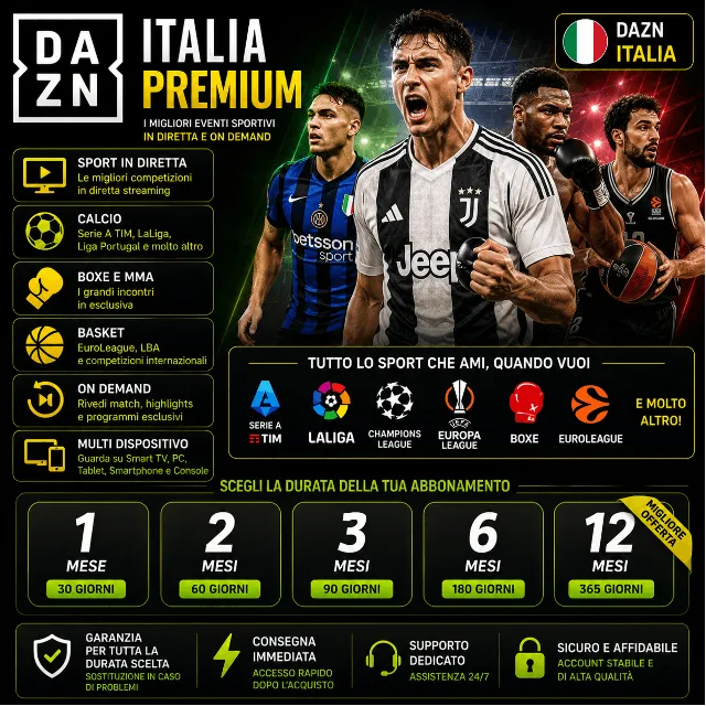 ⚽ DAZN Италия Подписка 1/3/6/12 месяца | Спорт | Гарантия ⚽