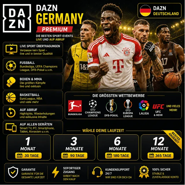 ⚽ DAZN Германия Подписка 1/3/6/12 месяца | Спорт | Гарантия ⚽