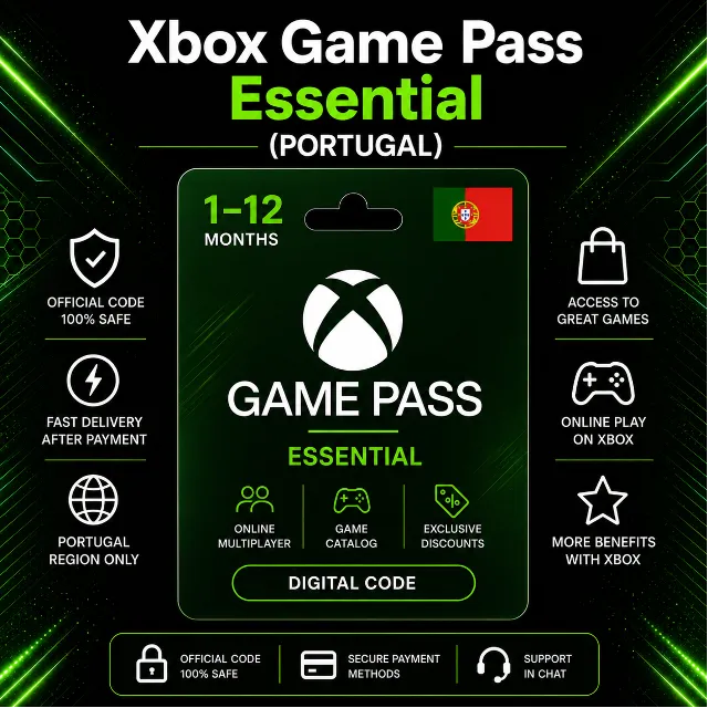 Xbox Game Pass Essential (Португалия) 1–12 месяцев | Код активации Xbox
