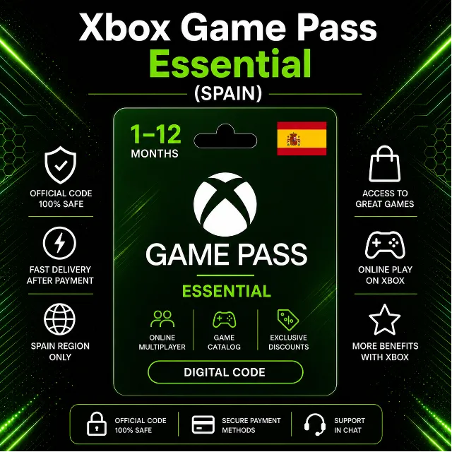 Xbox Game Pass Essential (Испания) 1–12 месяцев | Код активации Xbox