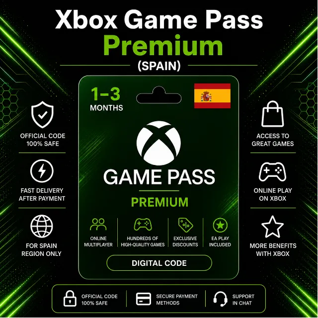 Xbox Game Pass Premium (Испания) 1–3 месяца | Код активации Xbox