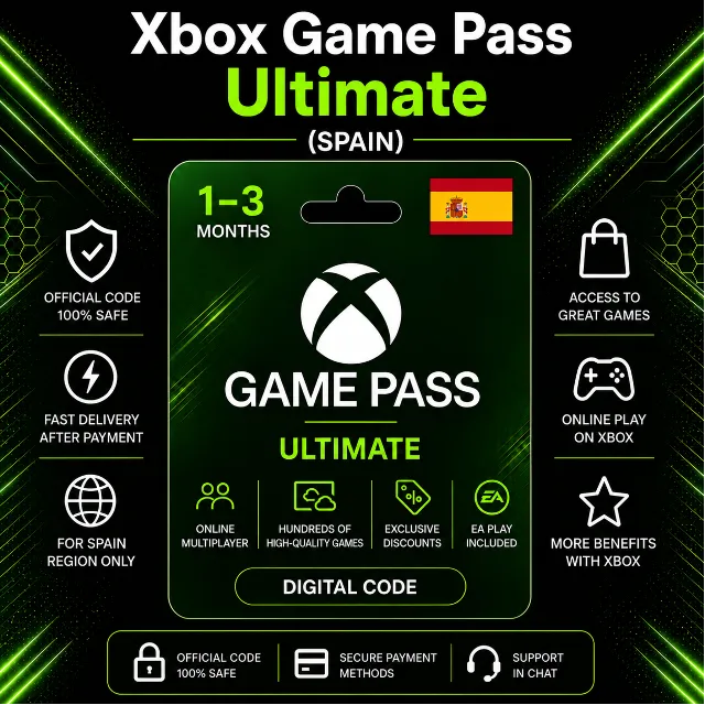 Xbox Game Pass Ultimate (Испания) 1–3 месяца | Код активации Xbox