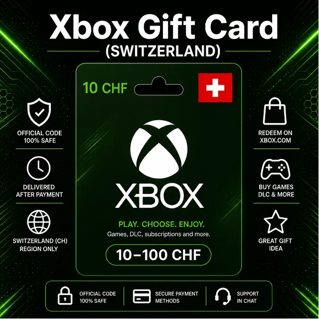 Xbox Gift Card (Швейцария) 10–100 CHF | Код пополнения Xbox