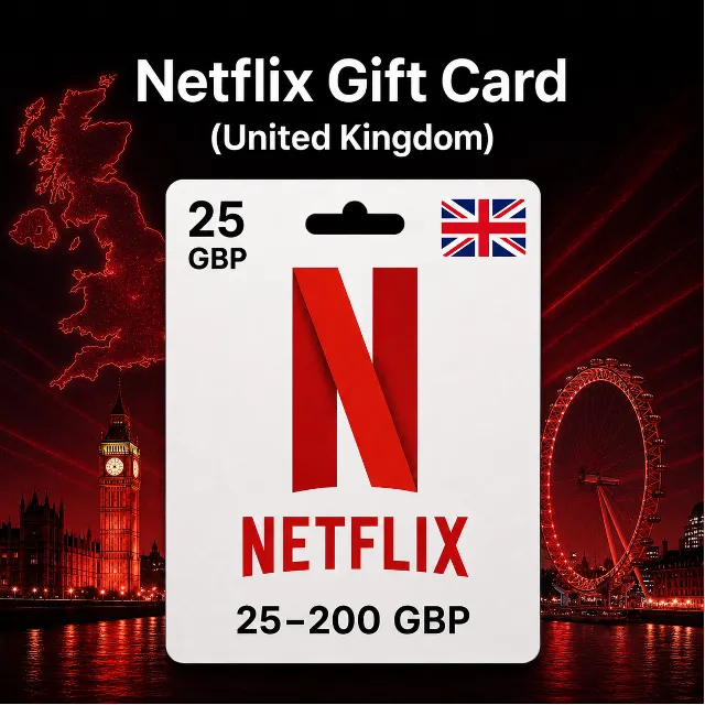 Netflix Gift Card (Великобритания) 25–200 GBP | Код пополнения