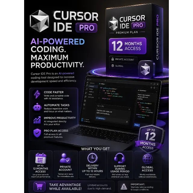 Cursor AI Pro Subscription 1 Month - Private Account (Global)