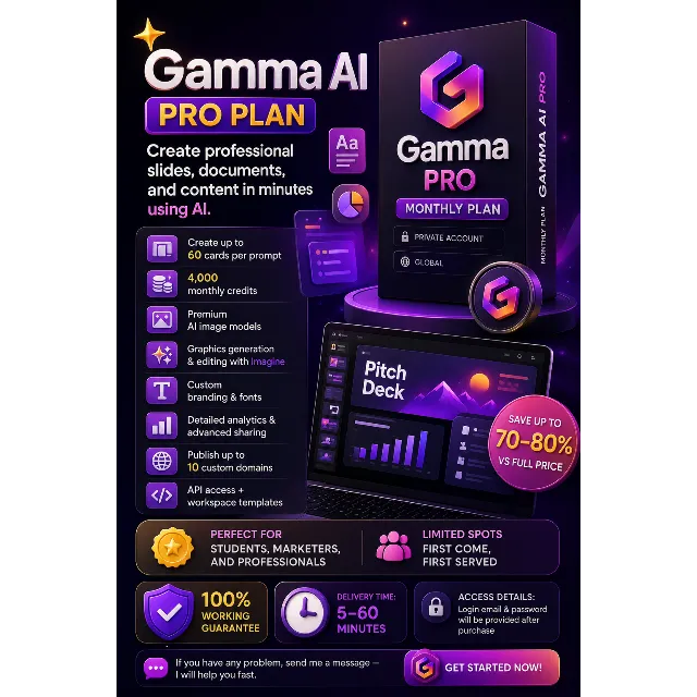 Gamma Pro Subscription Monthly - Private Account (Global)