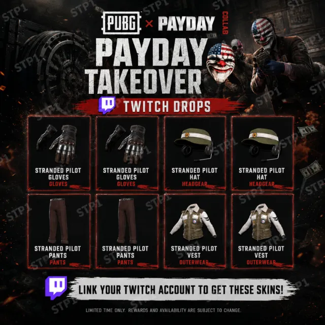 Челлендж стримера PUBG PAYDAY Challenge💎4/4 Застрявший пилот Srt Twitch Drop