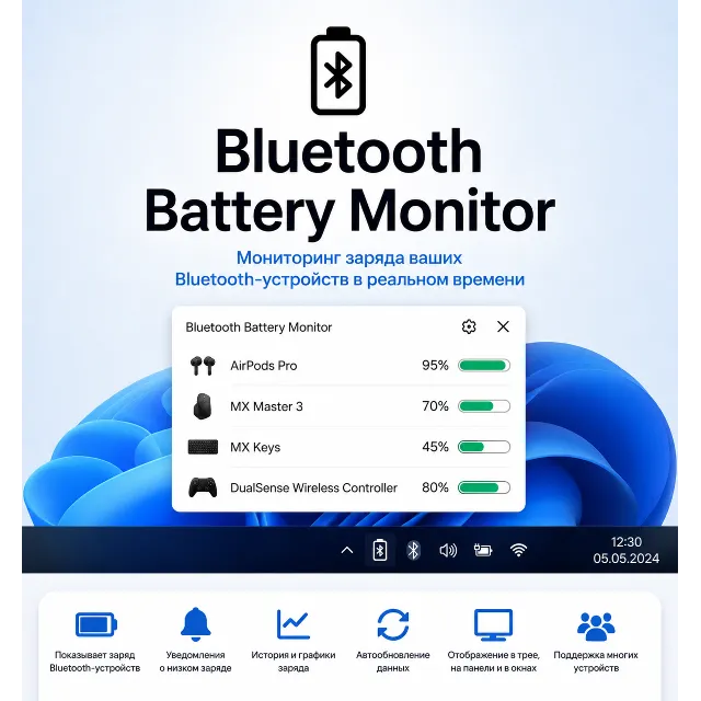 Bluetooth Battery Monitor с сайта bluetoothgoodies БЕССРОЧНАЯ лицензия