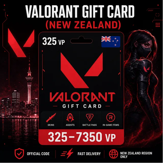 Valorant Gift Card (Новая Зеландия) 325–7350 VP | Код пополнения