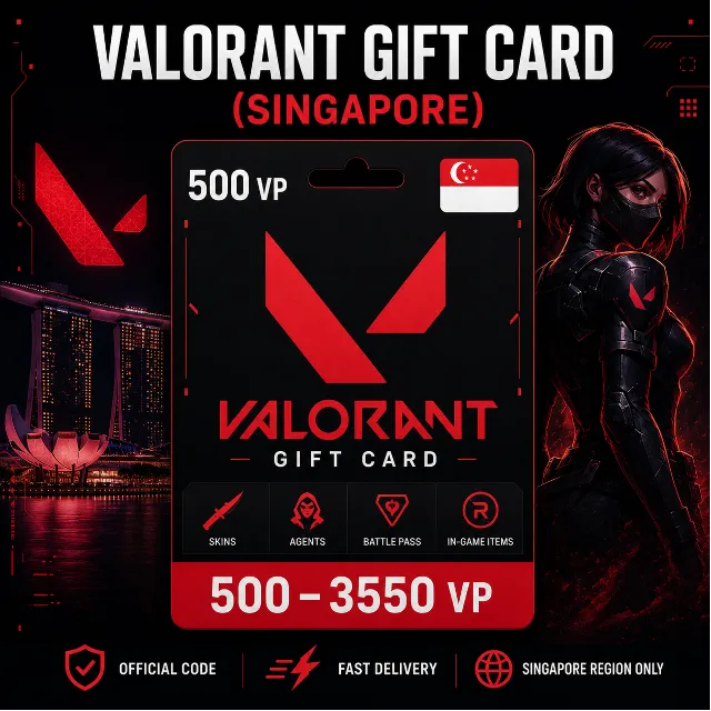 Valorant Gift Card (Сингапур) 500–3550 VP | Код пополнения