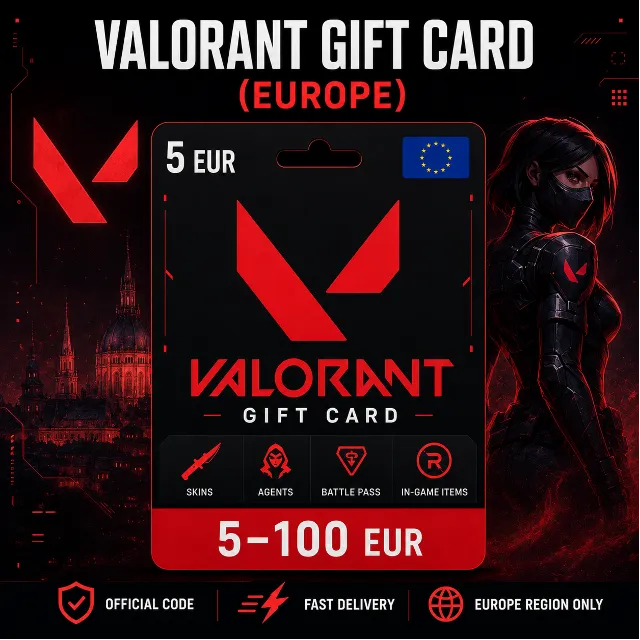 Valorant Gift Card (Европа) 5–100 EUR | Код пополнения