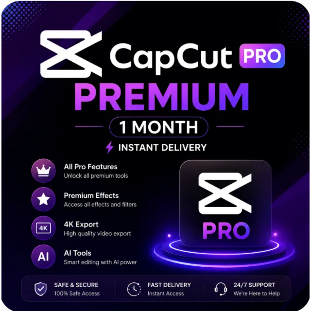 capcut pro accounts 1month subscription on website only