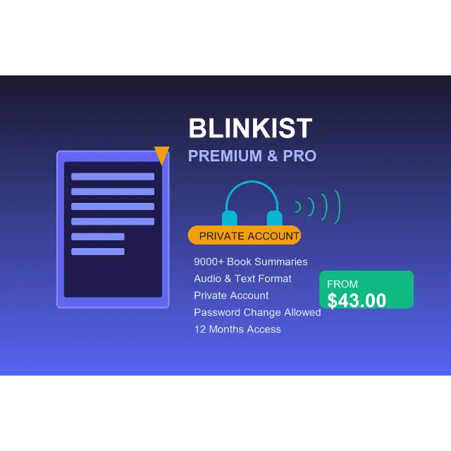 BLINKIST PREMIUM &amp; PRO | 12 МЕСЯЦЕВ | ЛИЧНЫЙ АККАУНТ | СМЕНА ПАРОЛЯ