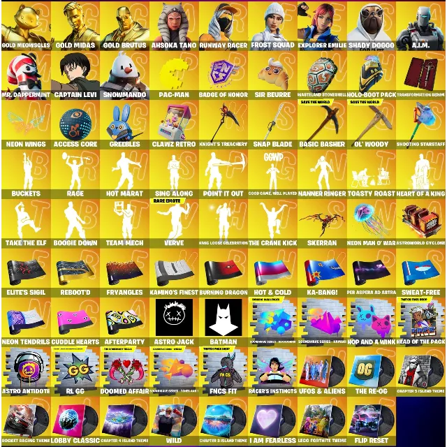 FN (все платформы) • 308 skins • Gold Brutus • Shady Doggo • Полный доступ