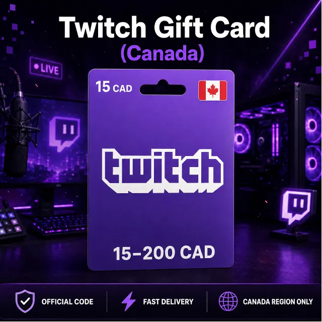 Twitch Gift Card (Канада) 15–200 CAD | Код пополнения