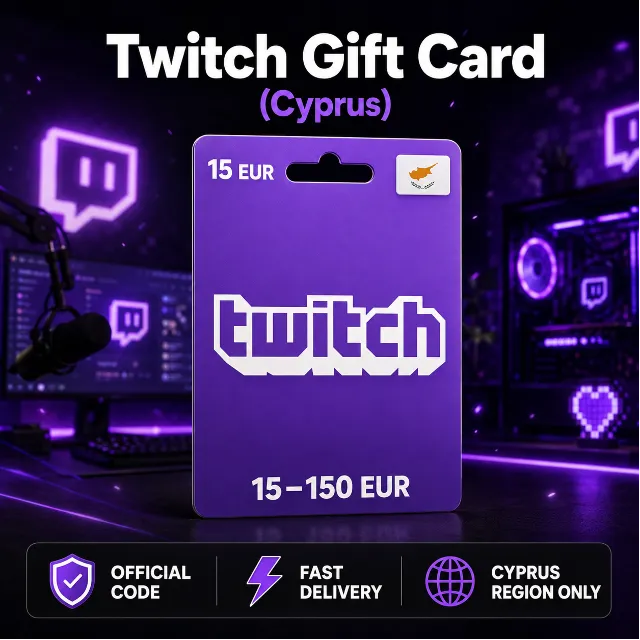 Twitch Gift Card (Кипр) 15–150 EUR | Код пополнения